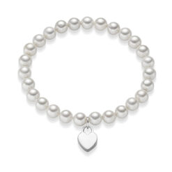 PERLENARMBAND HERZ PEARL HEART 925′ SILBER