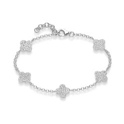 Armband 5'er Kleeblatt Catalina 925' Silber Zirkonia